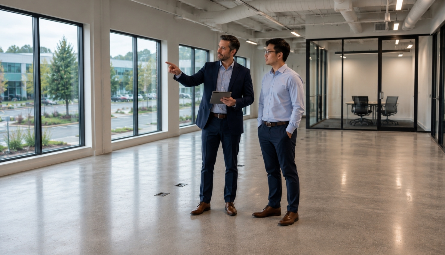 broker conducting a walkthrough