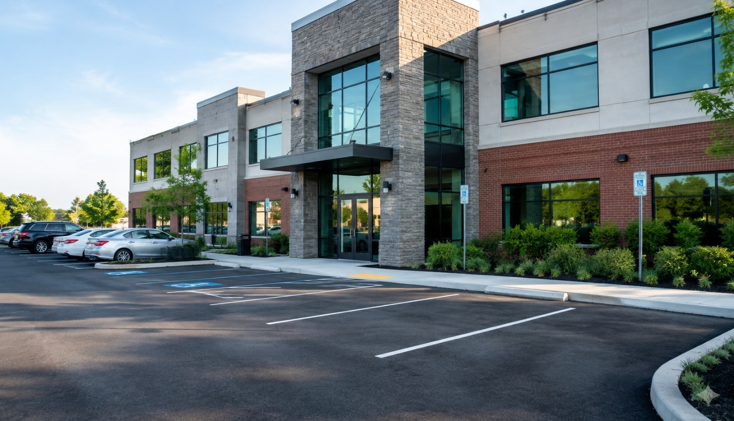 Modern two-story commercial building